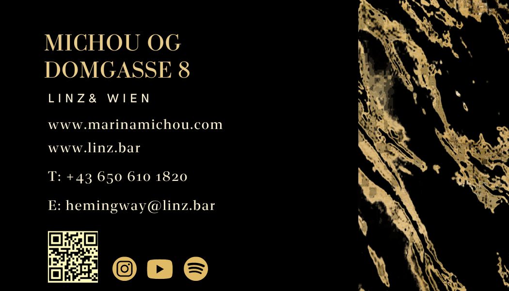 MARINA MICHOU HEMINGWAYS LINZ VISITENKARTE