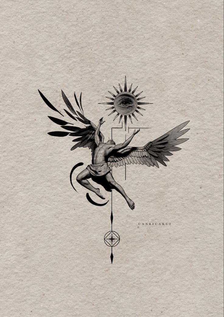 mythical winged figure representing delulu to truelulu transformation