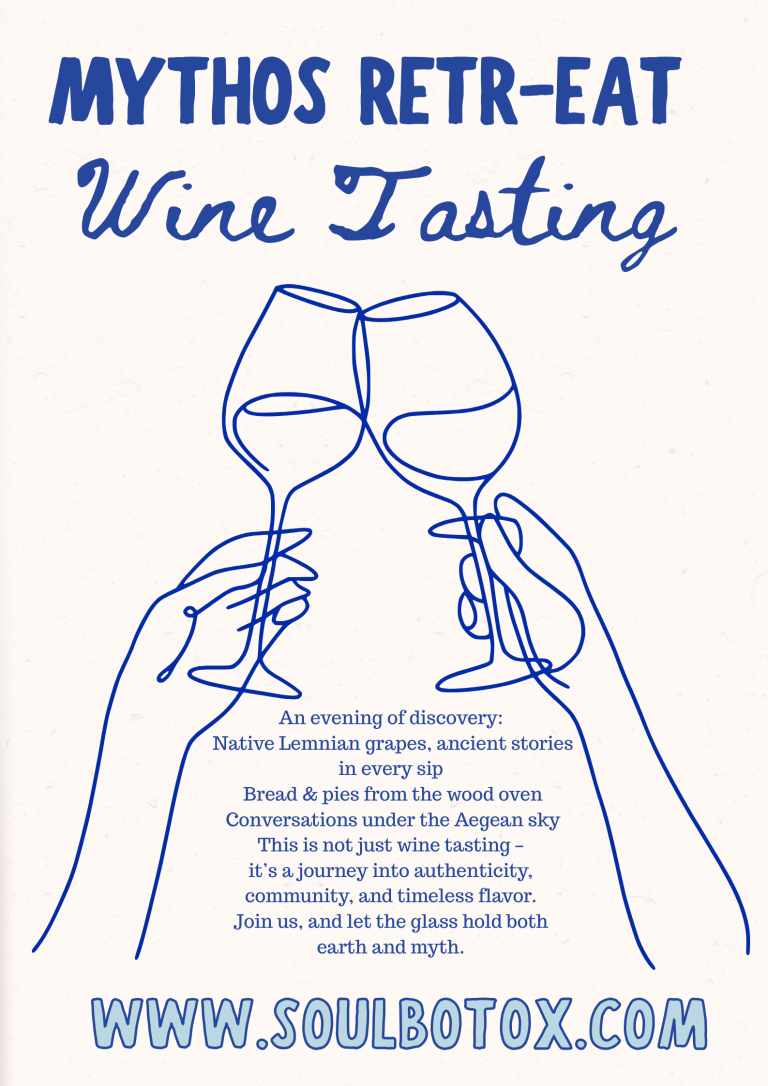 Traditional stone house in Limnos island under Aegean light, restored by Marina Michou, blending authenticity and calm luxury.